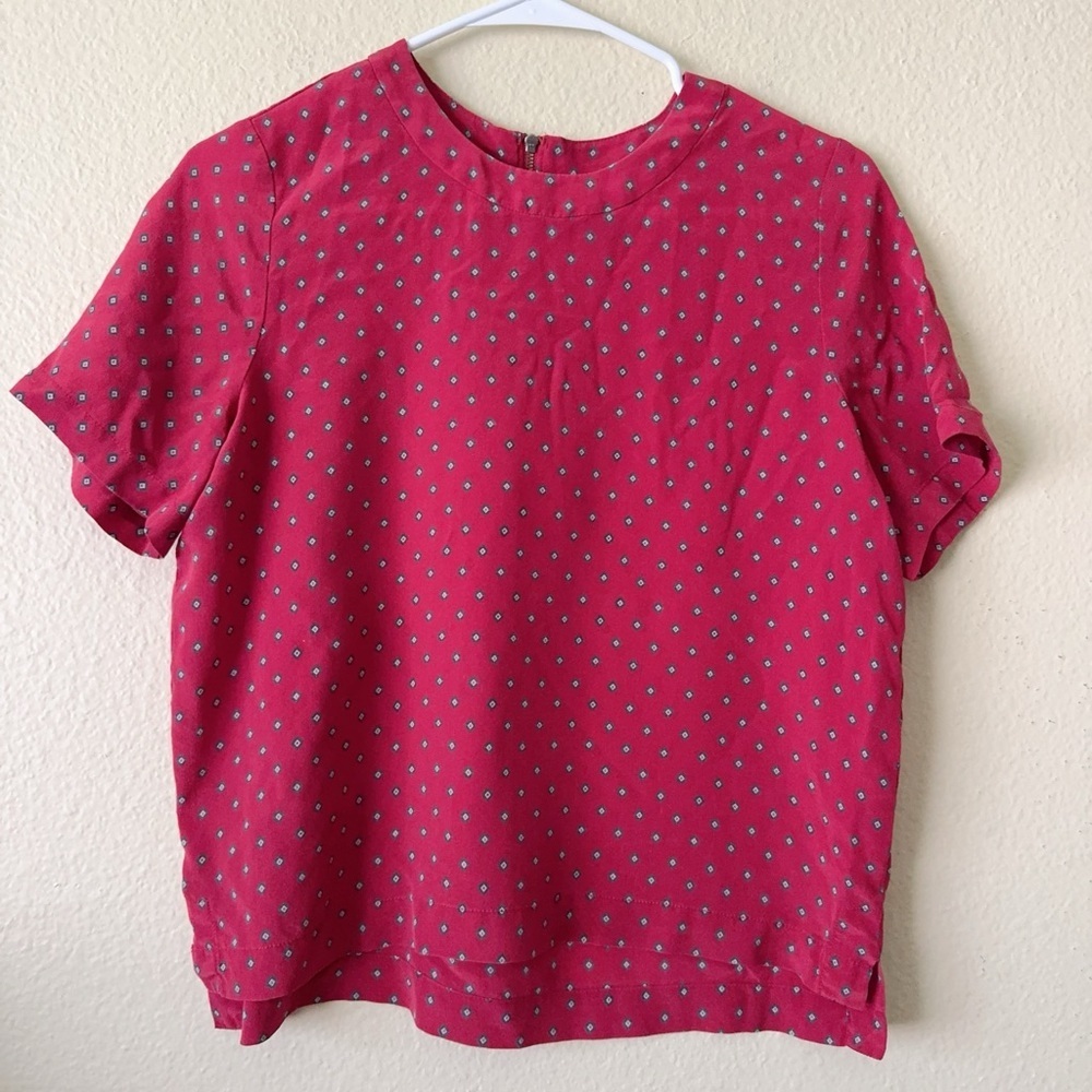 Madewell Women’s Blouse Size M – Lightweight Textured Fabric, Short Sleeve